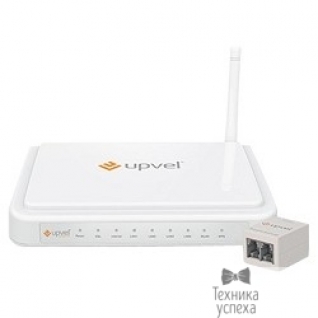 Upvel UPVEL UR-314AN Универсальный ADSL2+/Ethernet Wi-Fi роутер стандарта 802.11n 150 Мбит/с с поддержкой IP-TV, TR-069, Ipv6 и антенной 5 дБи (сплиттер в комплекте)