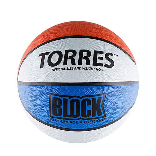 Мяч баск. Torres Block р. 7 резина, бело-сине-красный 42220417