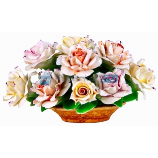 Декоративная корзинка "Чайные розы"
