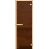 Дверь Бронза матовое / сатин 8мм, 7х19, коробка -осина срощенная, ручка прямоугольная, петля 75