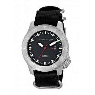 Часы для дайверов Momentum Torpedo Black (сапфировое стекло, нато) Momentum by St. Moritz Watch Corp