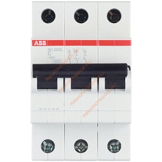 АББ SH202L автомат 3P 20А тип С 4,5кА / ABB SH202L выключатель автоматический 3P 20А хар-ка С 4,5кА