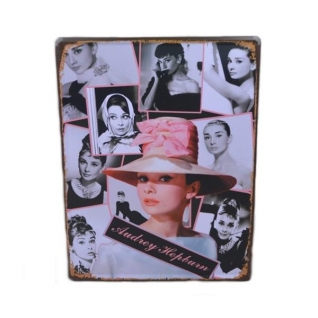 Табличка металлическая "Audrey Hepburn" фотоколлаж