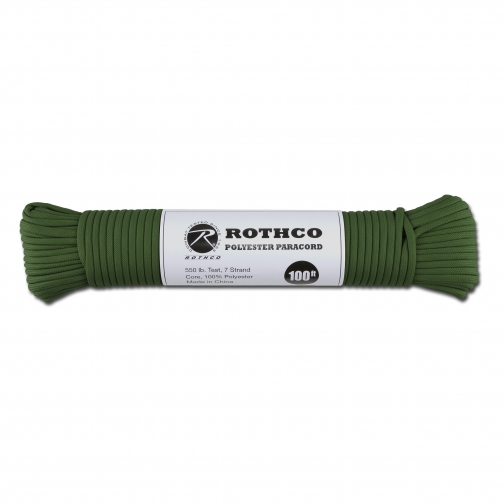 Rothco Паракорд 550 lb 100 фт. полиэстер зеленого цвета 5020700