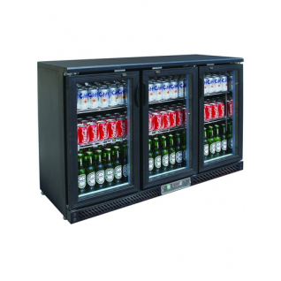 Gastrorag Холодильный шкаф витринного типа GASTRORAG SC316G.A+2…+8оС, 320 л, 3 распашные стеклянные дверцы с замками, подсветка, 3 полки-решетки, цвет черный