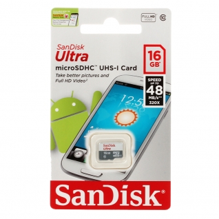 Карта памяти micro SDHC 16Gb SanDisk Ultra UHS-I