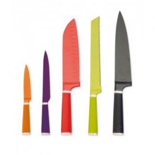 Набор из 5 цветных ножей со специальным покрытием