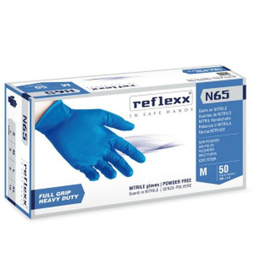 n65-xl сверхпрочные резиновые перчатки, нитриловые, синие, reflexx n65-xl. 6,5 гр. толщина 0,18 мм. 42372693