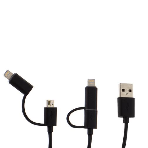 USB дата-кабель Deppa D-72204 (2в1) 8-pin Lightning & MicroUSB 1.2м Черный 42534538