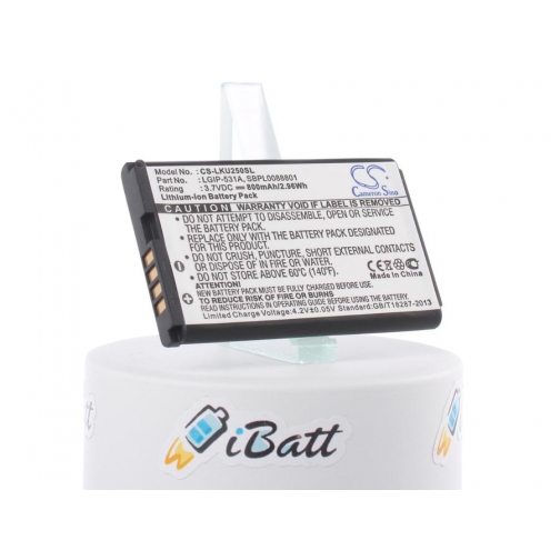 Аккумуляторная батарея iBatt для смартфона LG T500. Артикул iB-M438 5860020