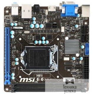 MicroStar MSI H81 I RTL LGA1150, H81, DDR3, PCI-E, GBL, VGA, DVI, HDMI, SATA III, mini-ITX