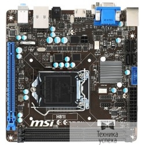 MicroStar MSI H81 I RTL LGA1150, H81, DDR3, PCI-E, GBL, VGA, DVI, HDMI, SATA III, mini-ITX 5801488