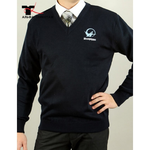 Пуловер с V-образным воротом Модель «Гамма» 465523