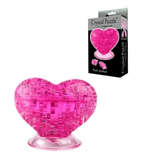 Кристальный 3D-пазл "Розовое сердце", 46 элементов Crystal Puzzle