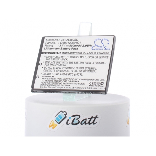 Аккумуляторная батарея iBatt для смартфона Alcatel One Touch 888D. Артикул iB-M498 iBatt 6804068
