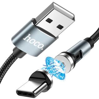 USB дата-кабель Hoco U94 Universal Magnetic + Rotating charging data cable for Type-C (1.2м) (2.4A) Черный