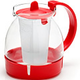 26171-1 Заварочный чайник КРАСНЫЙ стекло 1,25л ситоMB(х36) MayerBoch
