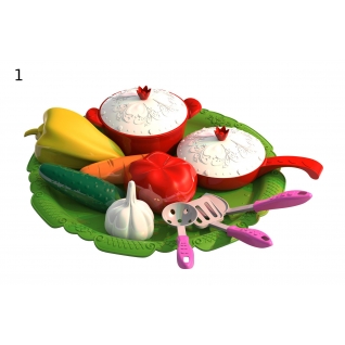 Набор овощей и кухонной посуды "Волшебная Хозяюшка", 12 предметов Нордпласт