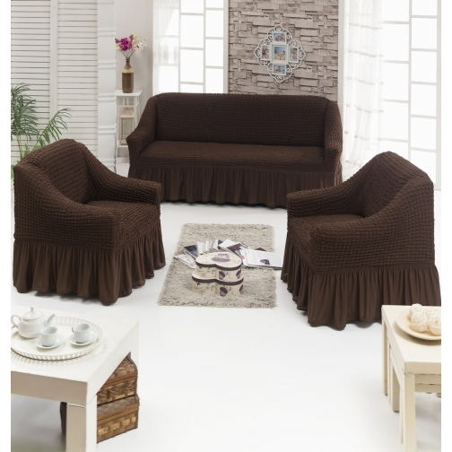 Набор текстильный для дома Диван, 2 кресла, кровать, шоколад 37678805