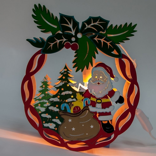 Световая фигура Feron LT084 Новогодний шар с Санта-Клаусом 8188810 1