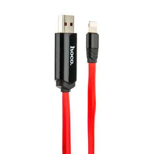 USB дата-кабель Hoco U29 LED displayed timing Lightning (1.2 м) Красный