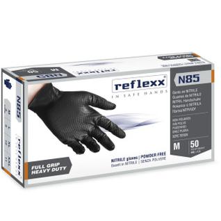 n85b-l сверхпрочные резиновые перчатки, нитриловые, чёрные, reflexx n85b-l. 8,4 гр. толщина 0,2 мм.
