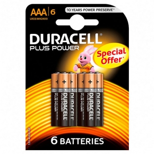 Батарейки алкалиновые Duracell Basic AAА 1.5V LR03, 6 шт.