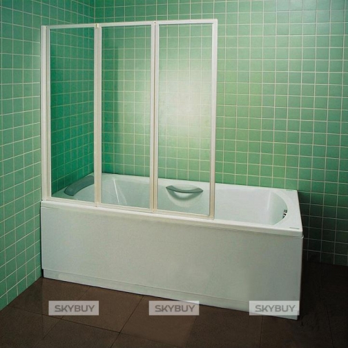 Шторка на ванну Ravak VS3 130 Transparent, профиль белый 37974324
