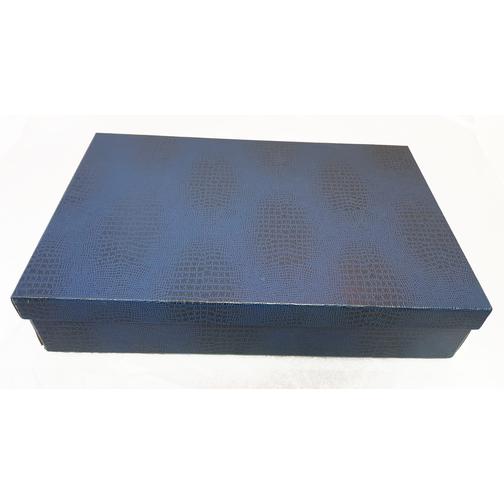 Коробка картонная, крышка-дно, каширована синим бумвинилом DEKOM 42848698