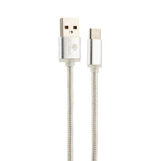 USB дата-кабель COTEetCI M20 NYLON series Type-C Cable CS2128-0.2M-TS (0.2m) Серебристый