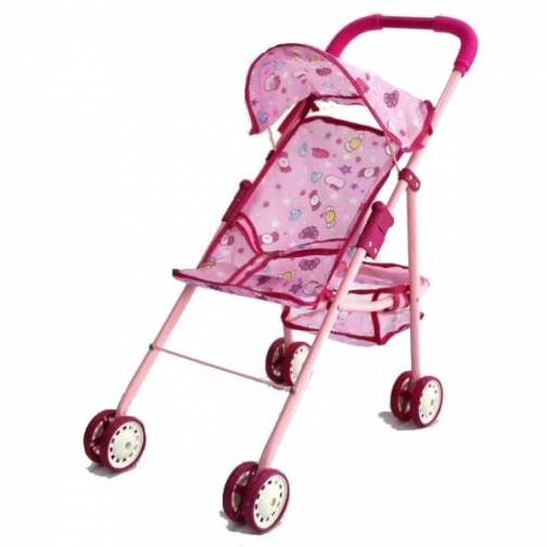 Прогулочная коляска для кукол с корзиной, розовая Shantou 37719843