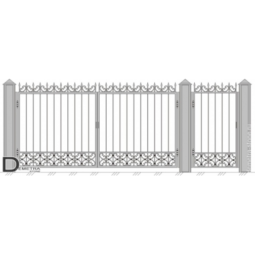 Кованые ворота с калиткой В-004 (2м x 3.5м) 5273802