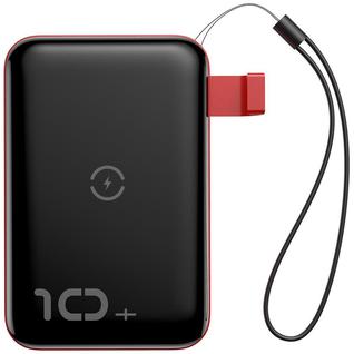 Портативное зарядное устройство Baseus Mini S Bracket 10W Wireless Charger 10000mAh 18W черный с красным
