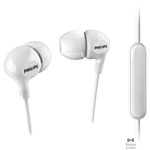 Philips Philips SHE3555WT/00 внутриканальные 10-22000Гц 1.2м 3.5мм 103дБ микрофон белые 3 комплекта сменных амбушюр 37878788