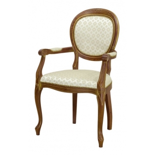 Кресло из массива дуба Босфор орех с бронзовой патиной