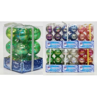 Новогодний набор из 12 елочных шаров с перламутровым блеском, 5 см Snowmen