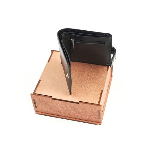 Подарочный набор: портмоне комбинированное + коробка из дерева 42783926 1