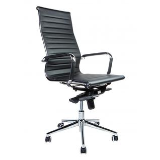 Кресло офисное Техно/ хром/черная экокожа мультиблок NORDEN Chairs