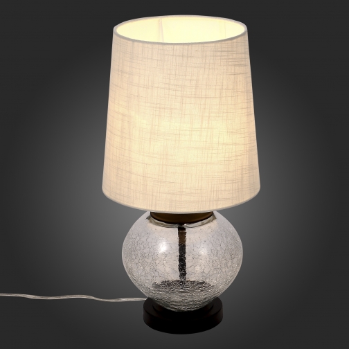 Настольная лампа St Luce Коричневый, Прозрачное стекло с трещинами/Бежевый E27 1*60W (и 37397112 1
