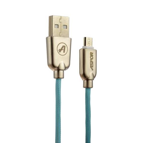 USB дата-кабель Aspor Kirsite А116 MicroUSB (1.2m) в тканевой оплётке 2.4A мятный 42534642