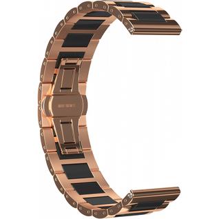 Ремешок металлический GSMIN Chafe 20 для Ticwatch 2 / E (Розовое золото - черный)