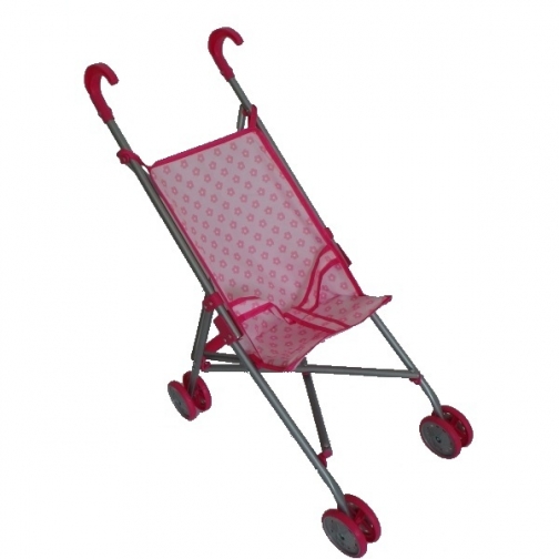 Металлическая коляска-трость для кукол, розовая Карапуз 37734138