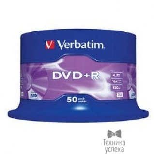 Verbatim Verbatim Диски DVD+R 4.7Gb 16-х , 50 шт, Cake Box (43550)