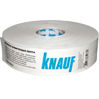 КНАУФ лента бумажная для швов ГКЛ (50м) / KNAUF лента углоформирующая бумажная для швов гипсокартона (50м) Кнауф