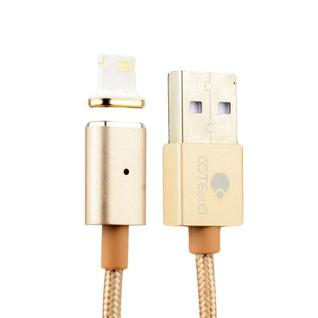 USB дата-кабель COTEetCI M11 с индикатором NYLON Lightning+Magnet System для Apple CS2117-GD (1.2 м) Золотистый