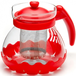 26173-1 Заварочный чайник КРАСНЫЙ стекло 0,7л сито MB(х36) MayerBoch