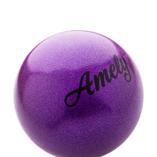 Мяч для художественной гимнастики Amely Agb-103 15 см, фиолетовый, с насыщенными блестками
