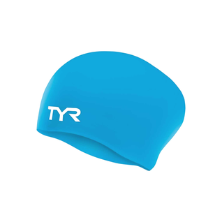 Шапочка для плавания Tyr Long Hair Wrinkle-free Silicone Junior Cap, силикон,lcsjrl/420, голубой