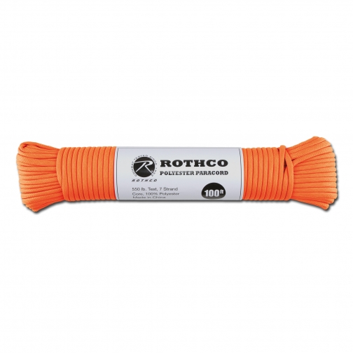 Rothco Паракорд 550 lb 100 фт. полиэстер оранжевого цвета 5021762