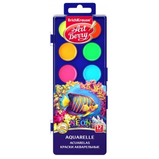 Краски акварельные ArtBerry Неон 12 цветов с УФ защитой яркости